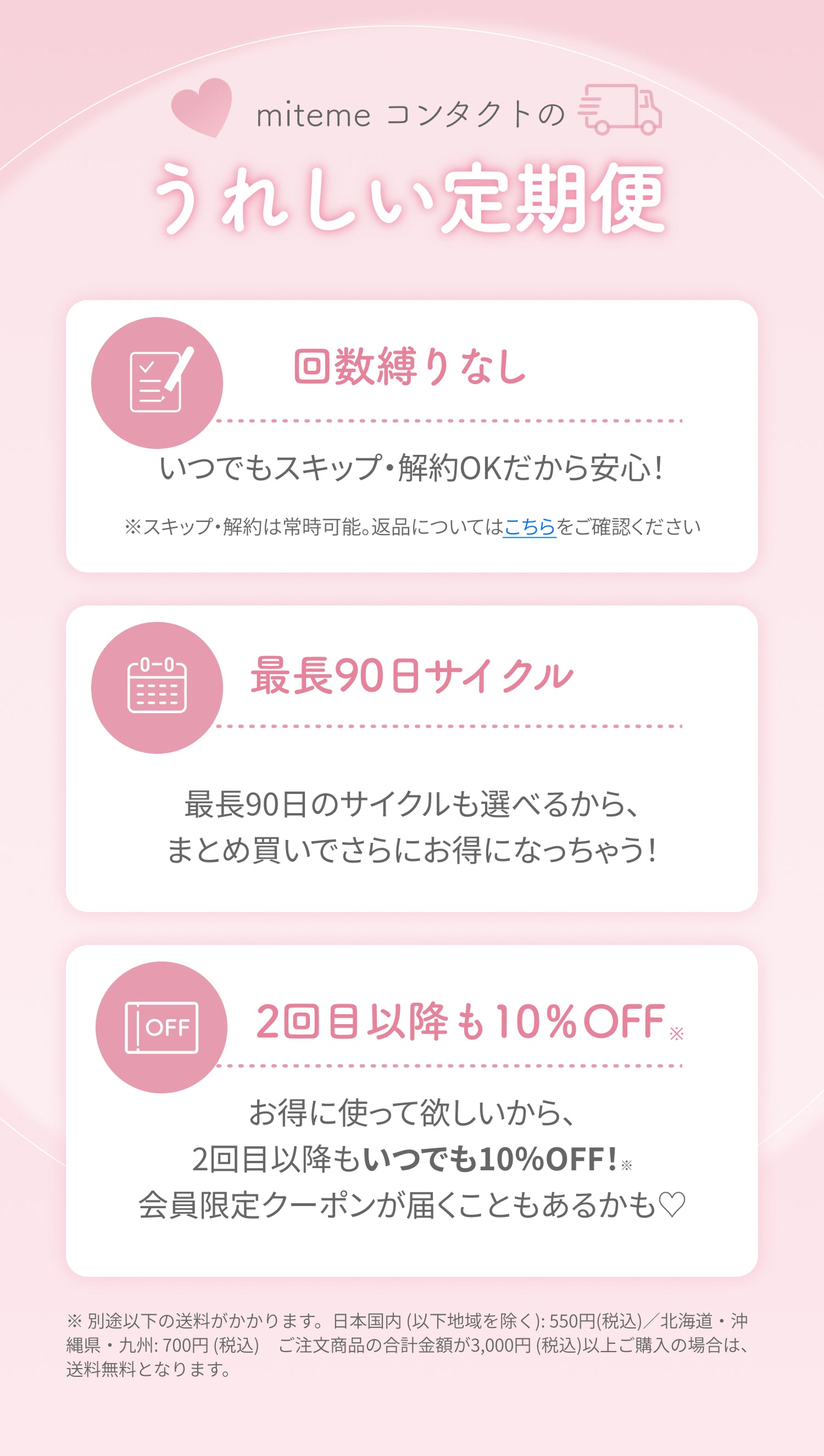 mitemeコンタクトのうれしい定期便